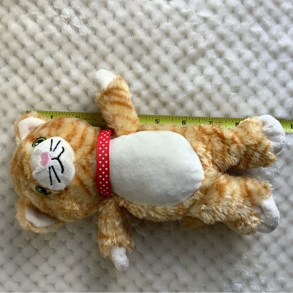 Kinder Surprise Plush Orange Striped Cat Stuffed Animal Toy w Red Collar - Picture 6 of 8